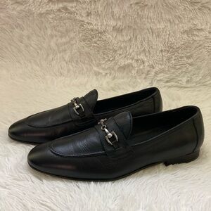 Broletto Men’s Black Leather Loafers. Size-12